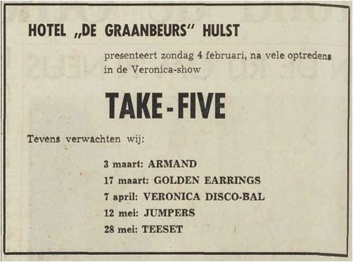 The Golden Earrings show ad Hulst - Hotel De Graanbeurs De Stem Newspaper